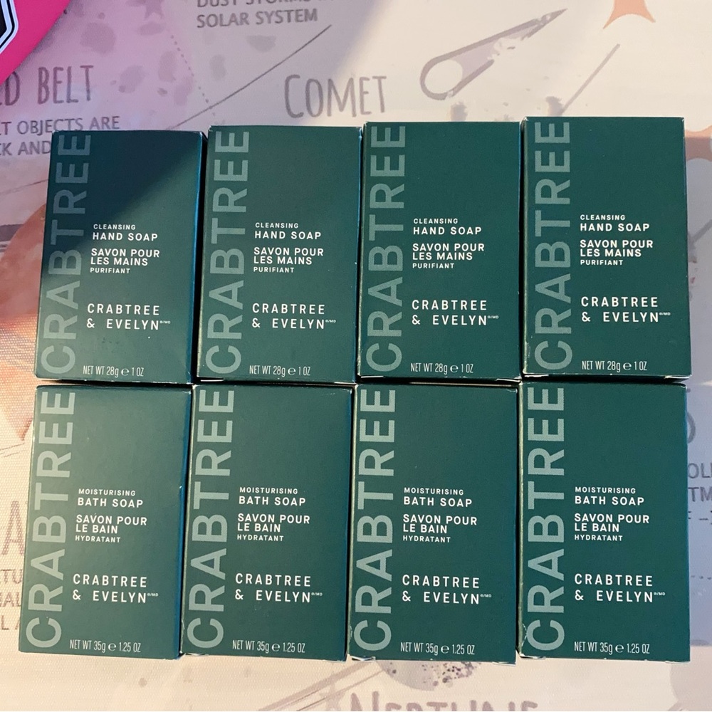 CRABTREE & EVELYN SAVON POUR LES MAINS ( 8 bars) Hand Soaps & Bath Soaps